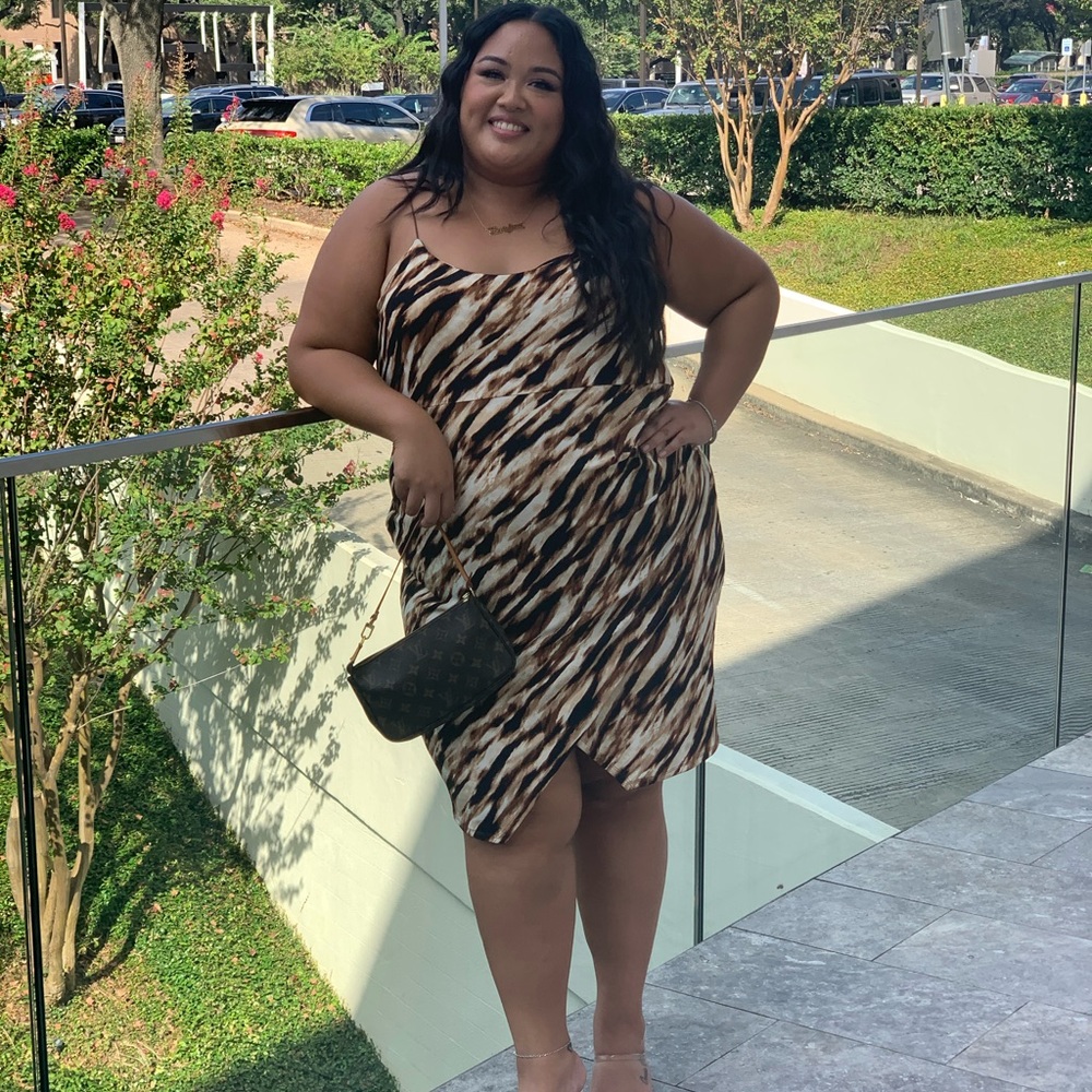 Strappy plus size wrap dress